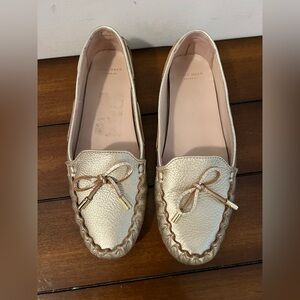 Cole Haan Women's Gold Driving Loafers mocassin size 7.5